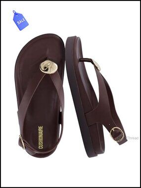 Women's Thong Sandals with Arch Support & Cushioned Footbed Slingback Buckle